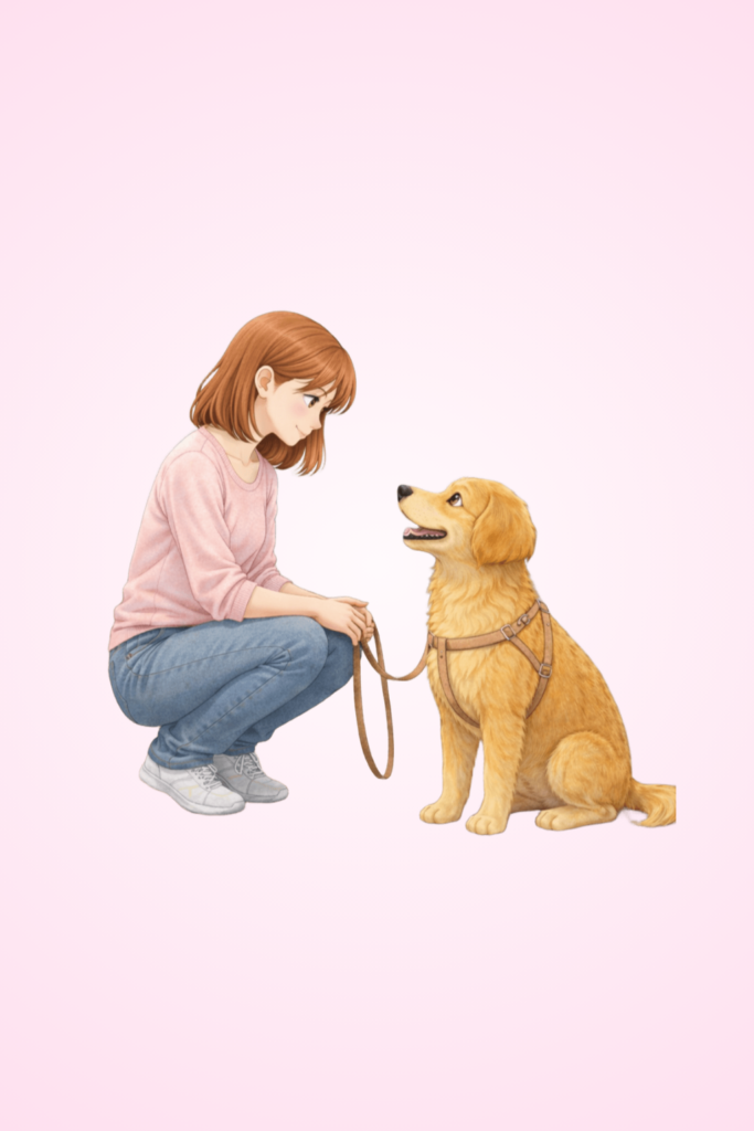 犬と向き合う飼い主|犬との信頼関係の象徴